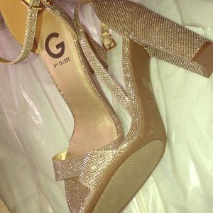 Guess Gold Heels Authentic